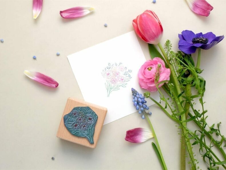Rubber Stamp bunch of flowers || studiokaramelo