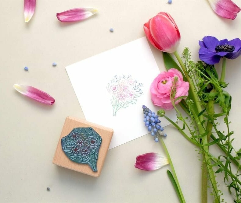 Rubber Stamp bunch of flowers || studiokaramelo
