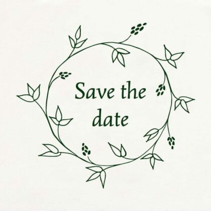 Save the Date Stempel, Hochzeitsstempel, floraler Kranz | STUDIO KARAMELO