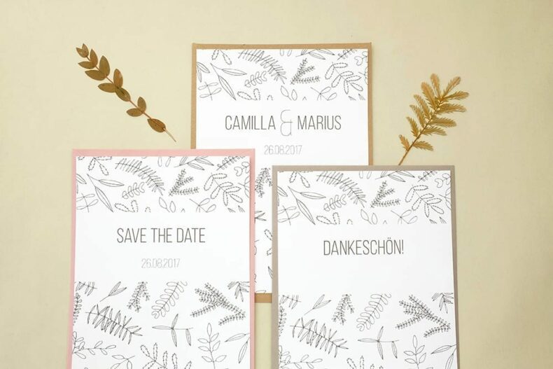 Florale Hochzeitspapeterie | STUDIO KARAMELO | Blaetter und Zweige