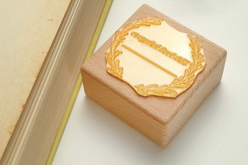Floraler Ex Libris Stempel, Buchstempel von STUDIO KARAMELO
