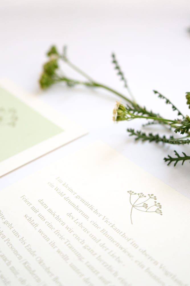 Green Wedding Umweltfreundliche Hochzeitspapeterie Schafgarbe