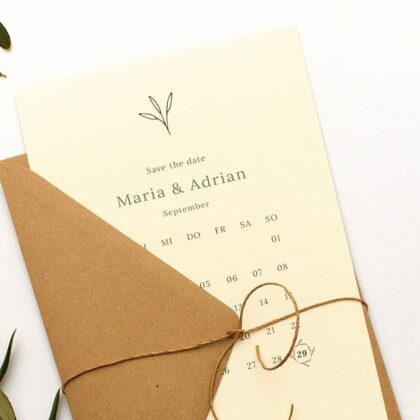 Floral gemusterte Hochzeitseinladung OLIVE – Hochzeitspapeterie Recyclingpapier