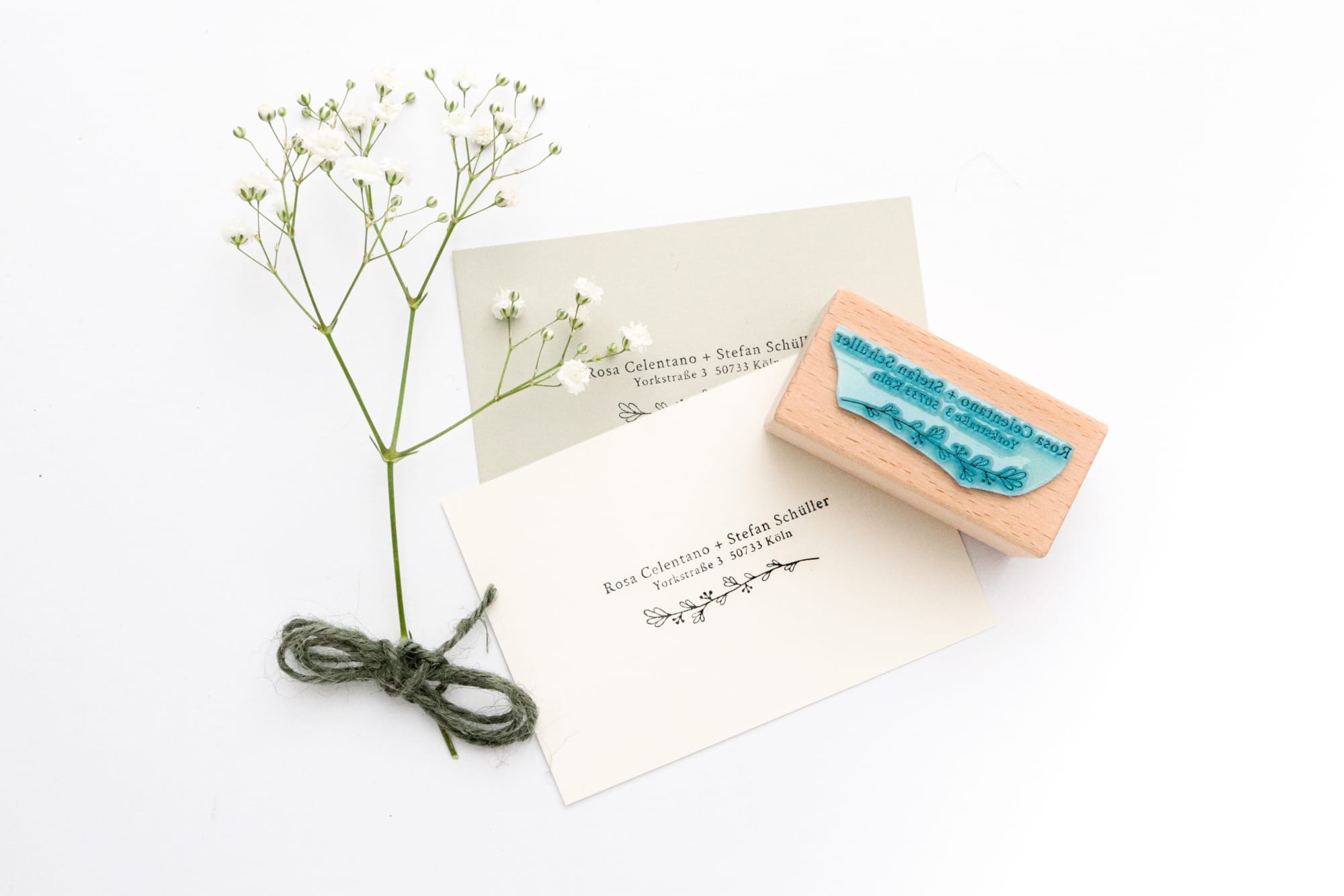 Adressstempel für Hochzeitseinladungen, Adressstempel mit Zweig | STUDIO KARAMELO