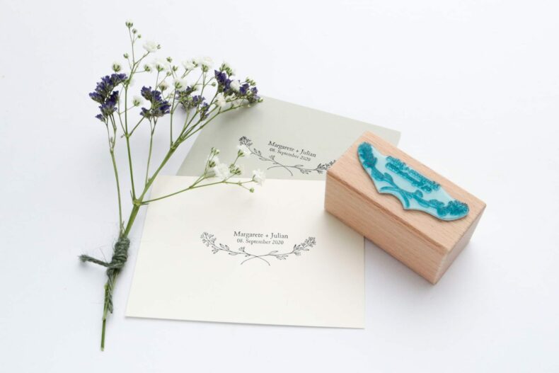 Hochzeitsstempel mit Name, Datum + Zweig | STUDIO KARAMELO