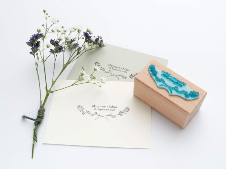 Hochzeitsstempel mit Name, Datum + Zweig | STUDIO KARAMELO