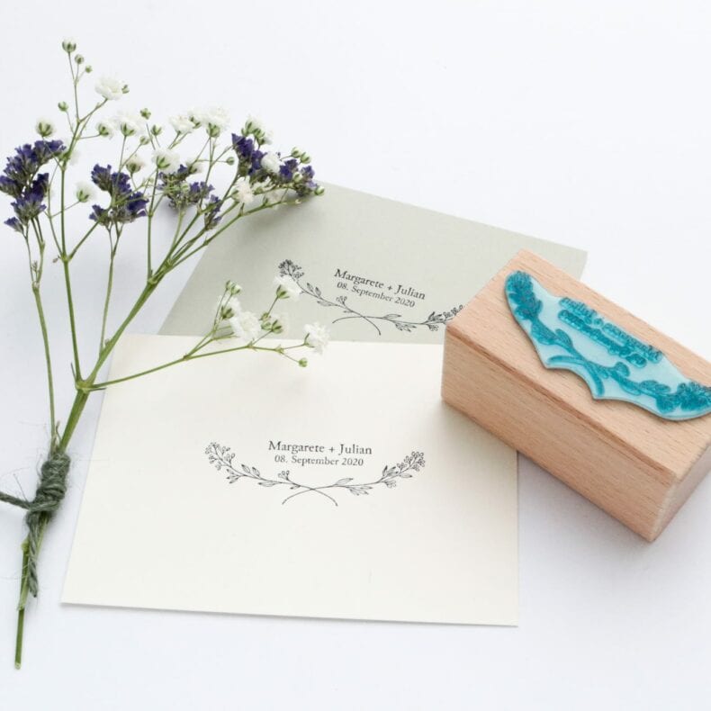 Hochzeitsstempel mit Name, Datum + Zweig | STUDIO KARAMELO