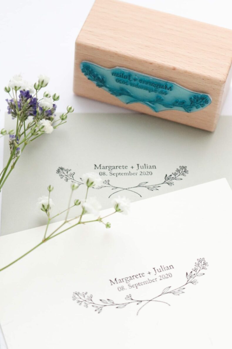 Hochzeitsstempel mit Name, Datum + Zweig | STUDIO KARAMELO