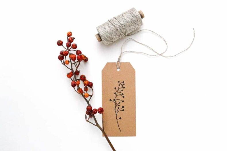Stempel Weißdorn, Zweig mit kleinen Beeren – Grüße aus der Natur