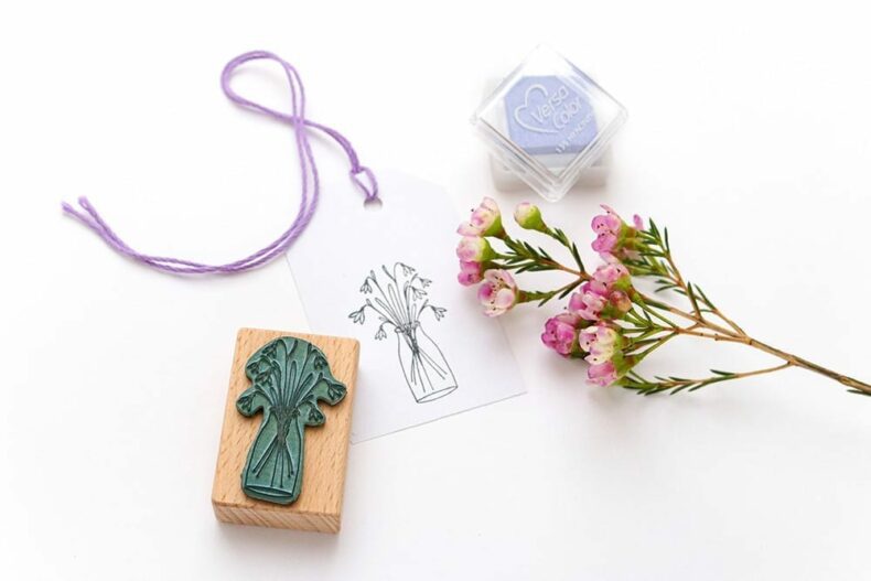 Stempel Schneeglöckchen in der Vase | Motivstempel mit Blumen von STUDIO KARAMELO