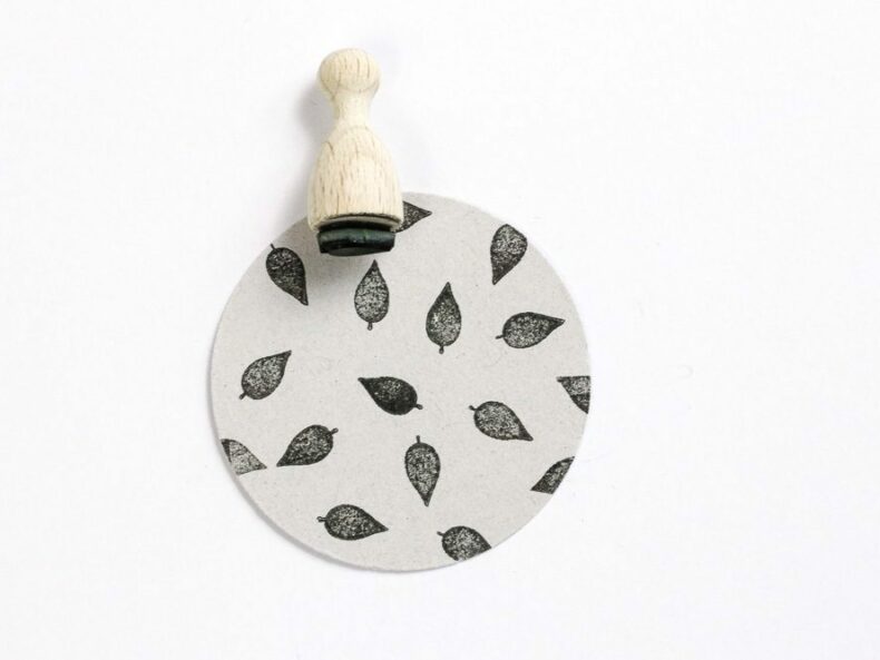 Ministempel Blatt, Holzstempel