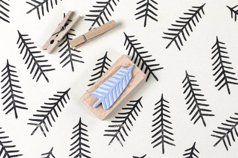 Stempel Tannenbaum als Muster gestempelt