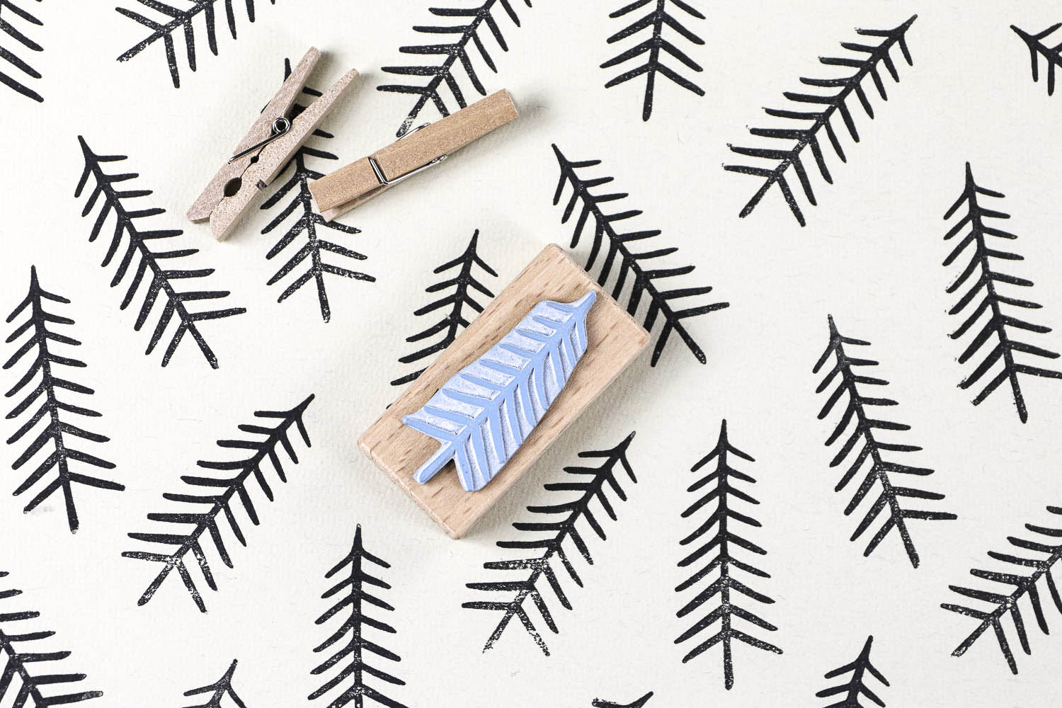 Stempel Tannenbaum als Muster gestempelt