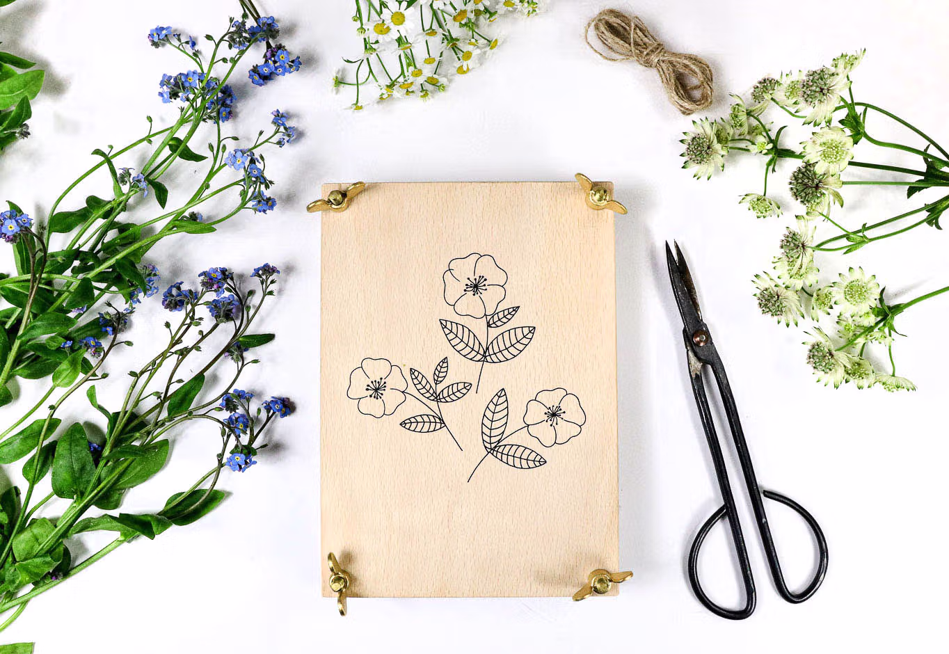 Blumenpresse aus Holz für Kinder und Erwachsene