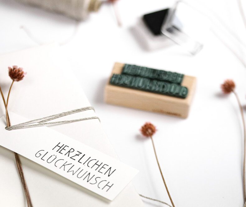 Stempel Herzlichen Glückwunsch, Stempel für Geburtstagsgeschenke