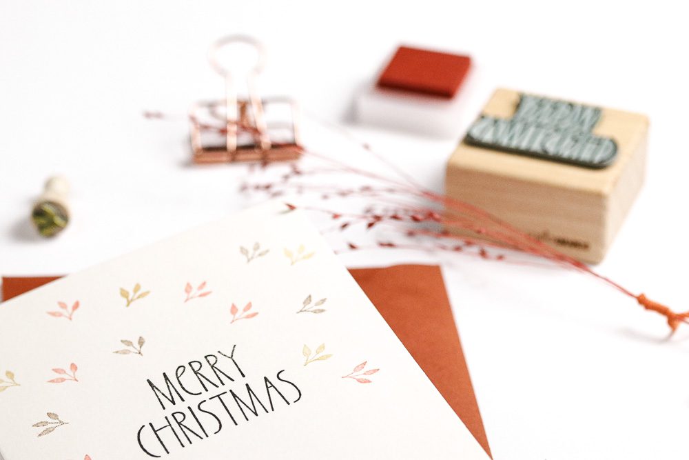 Stempel Weihnachten Merry Christmas, Weihnachtskskarten selbermachen stempeln