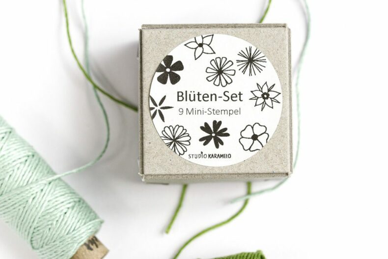 Blütenstempel Ministempel Set in kleiner Geschenkbox