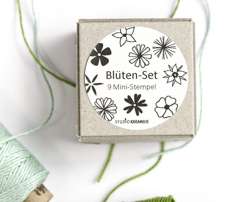 Blütenstempel Ministempel Set in kleiner Geschenkbox
