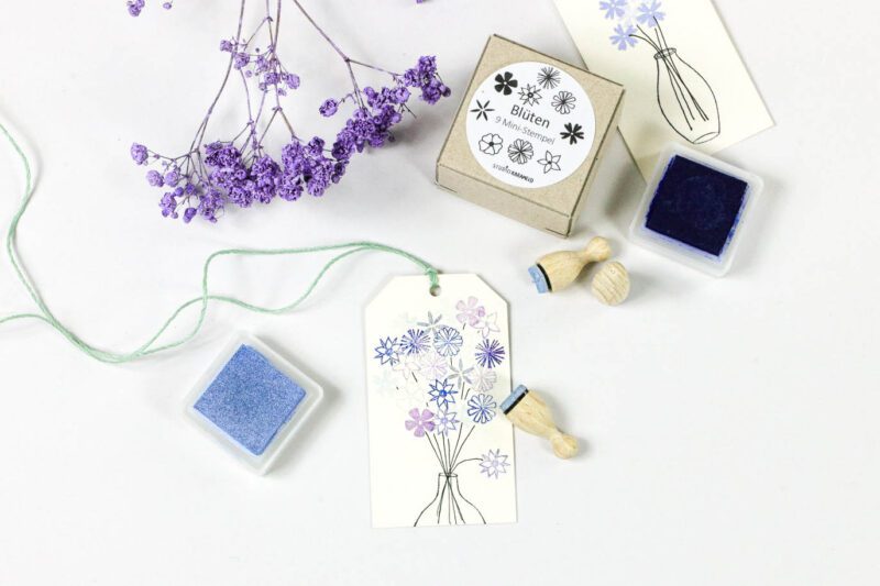 Mini-Stempel Set BLÜTEN – 9 zarte Blumenmotive für deine kreativen Projekte