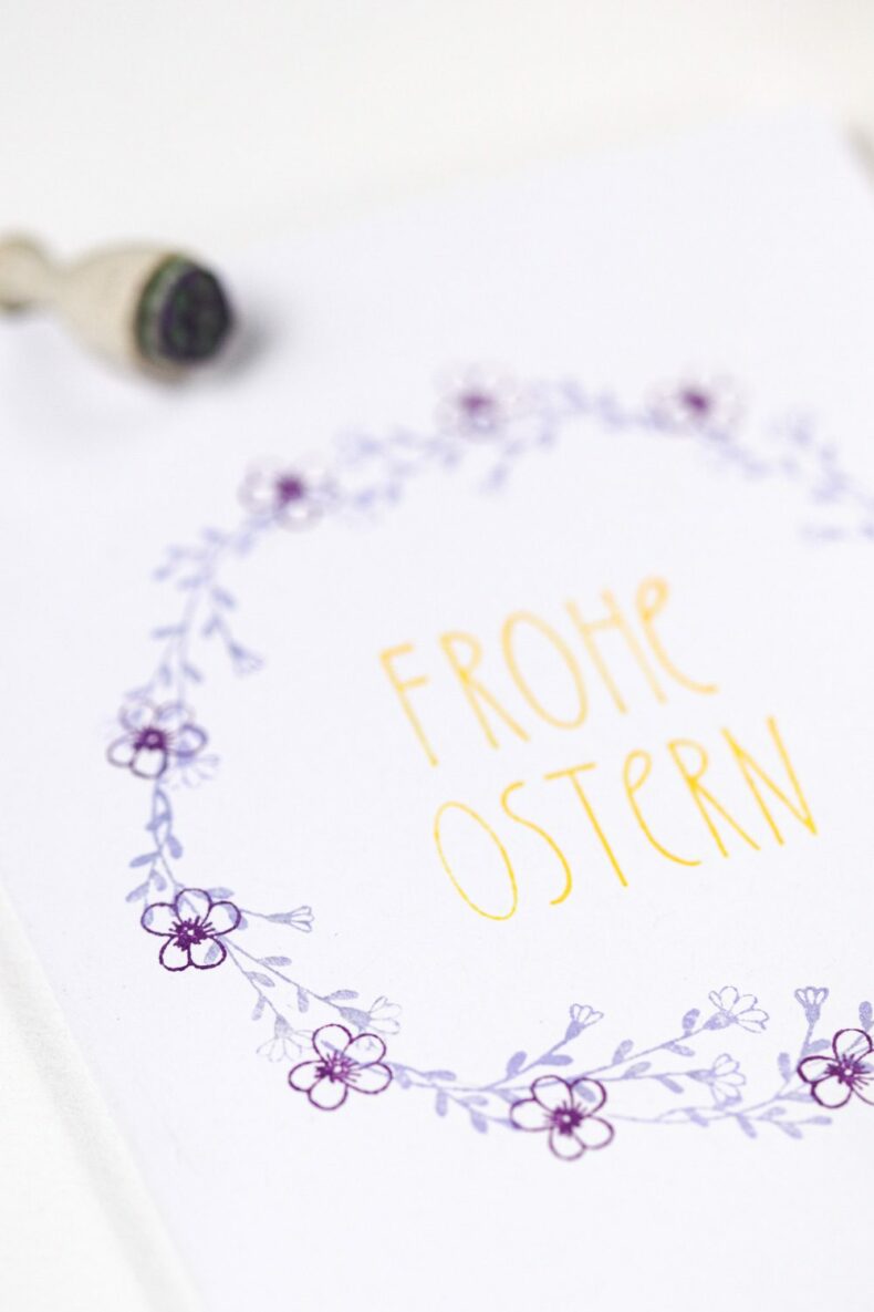 Frohe Ostern! Schöne und kreative Osterkarte stempeln