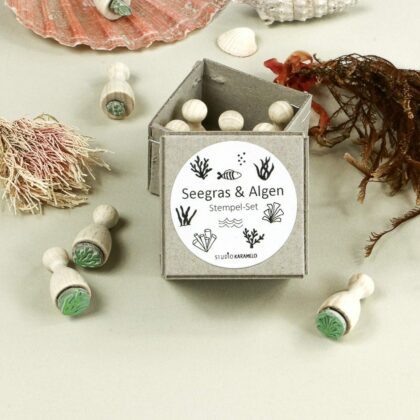 Ministempel Set Seegras & Algen in hübscher Geschenkbox von STUDIO KARAMELO