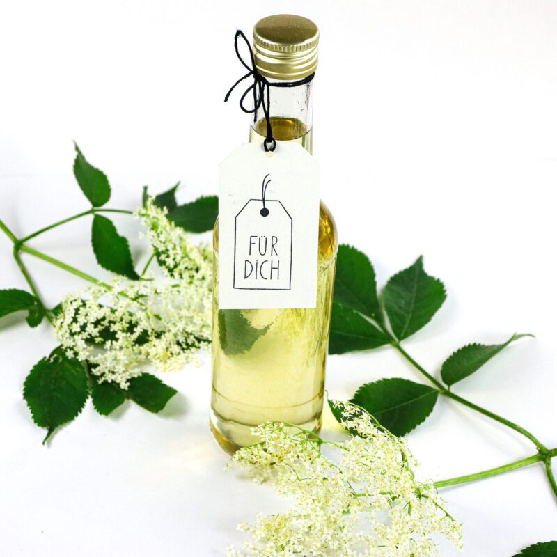 Mit Textstempel Für Dich bestempeltes Etikett für DIY Sirup