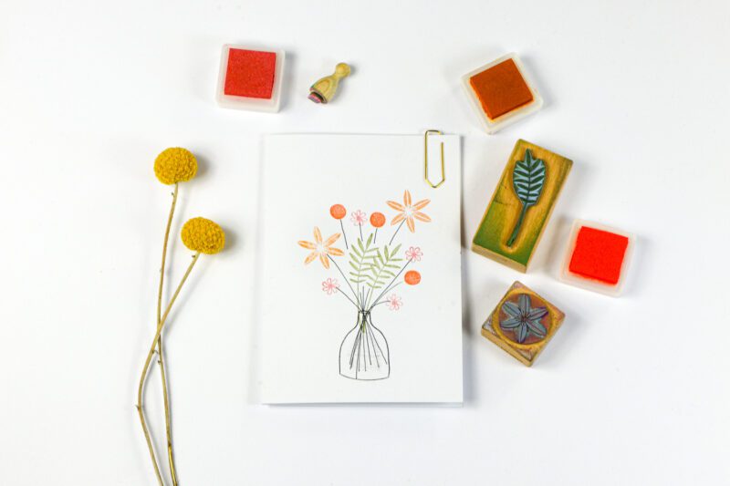 DIY Karte mit Blumenstrauß stempeln