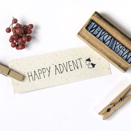 Stempel Happy Advent für Weihnachtspost