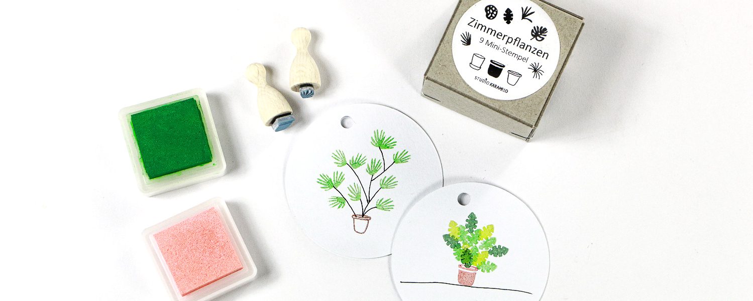 Mini Stempel Set Zimmerpflanzen in verschieden