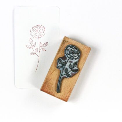 Stempel Rose, Holzstempel mit Blumenmotiv