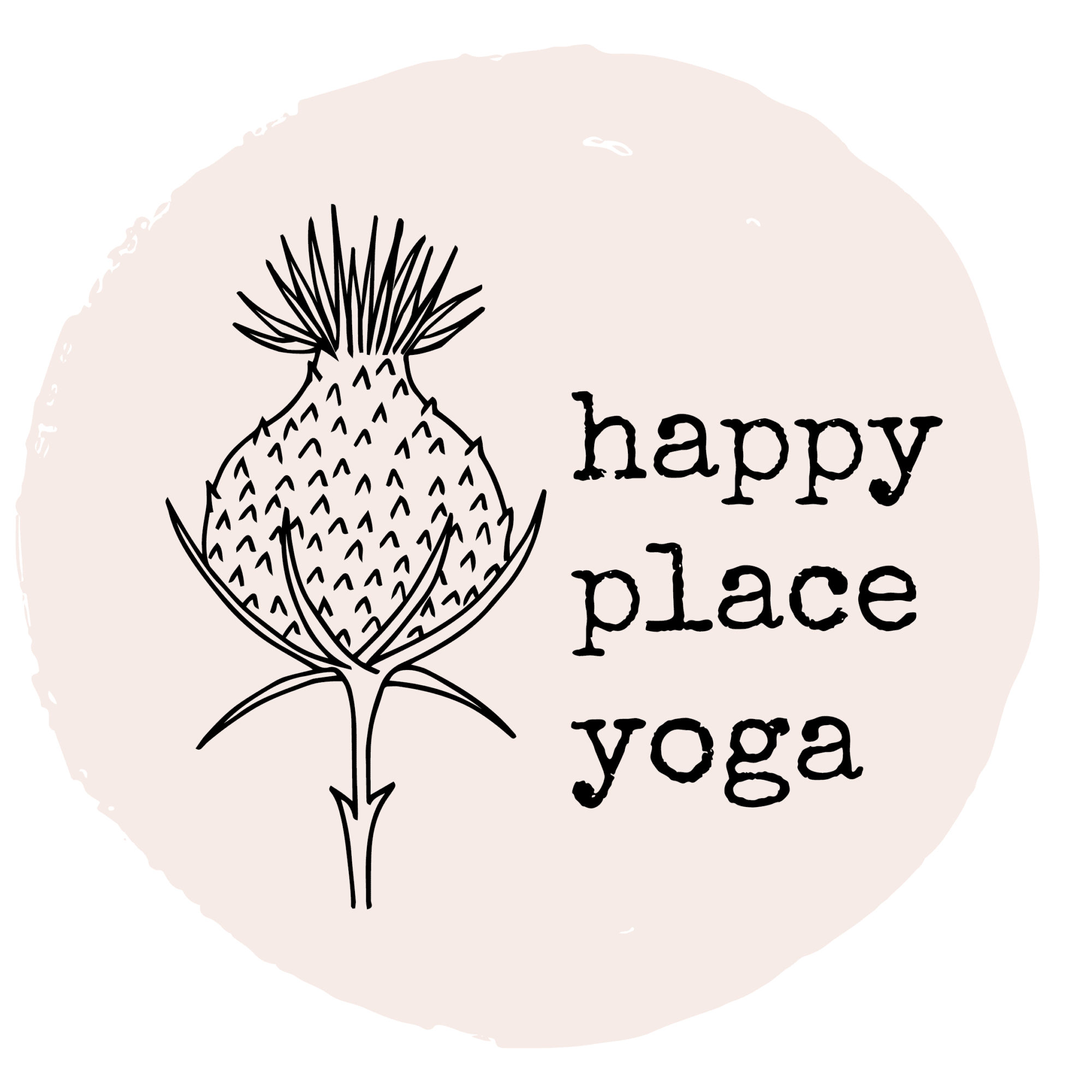 Florales Logo für Yogastudio happy place yoga