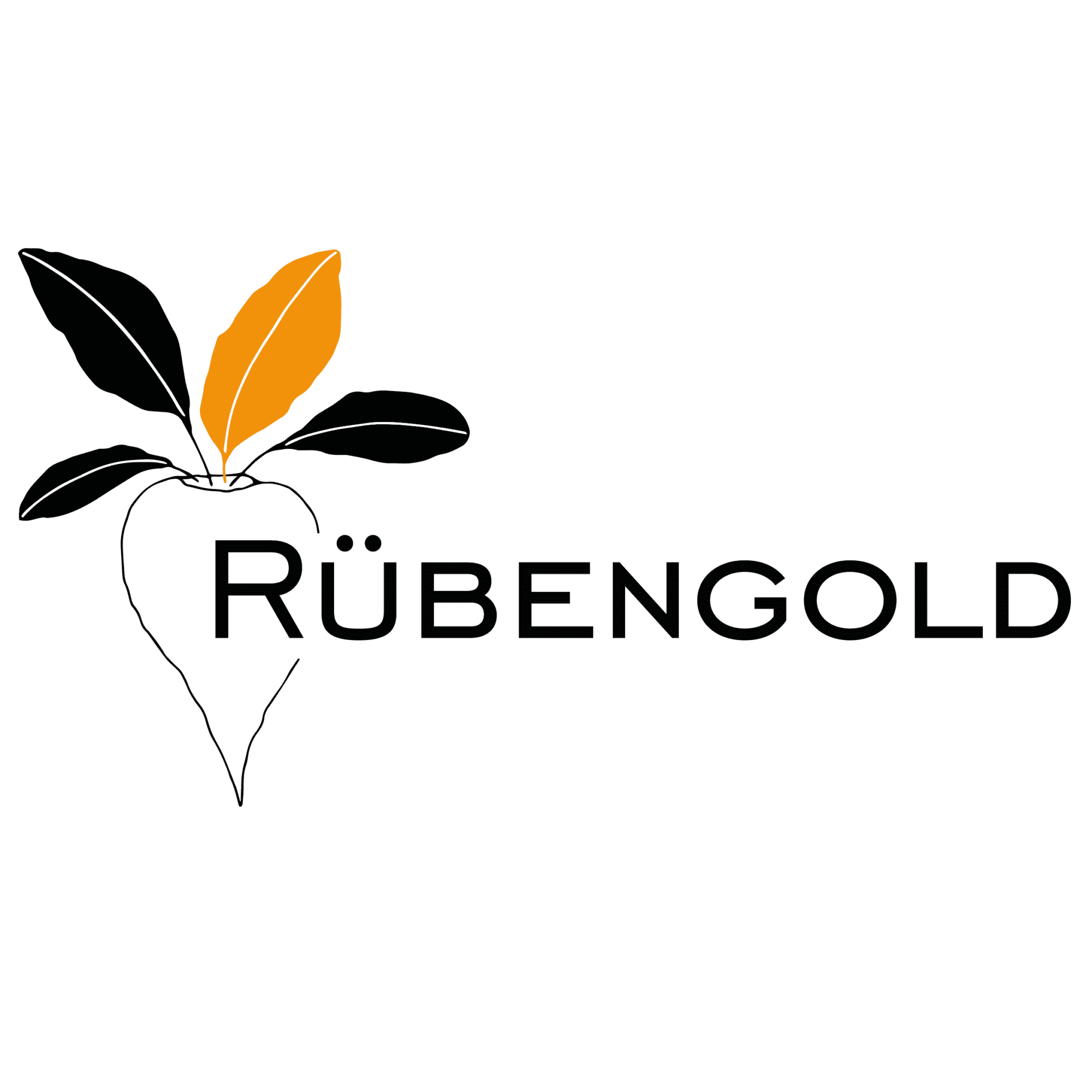 Florale Logogestaltung Spirituosen, Logo Rübengold