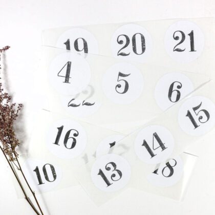 Adventskalender Zahlen zum Aufkleben