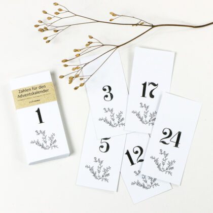 Adventskalenderzahlen 1-24 Anhänger mit Zahlen für DIY Adventskalender