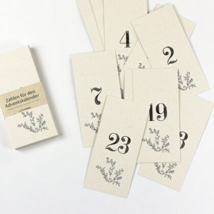 Anhänger mit Zahlen im Stempel Look für DIY Adventskalender