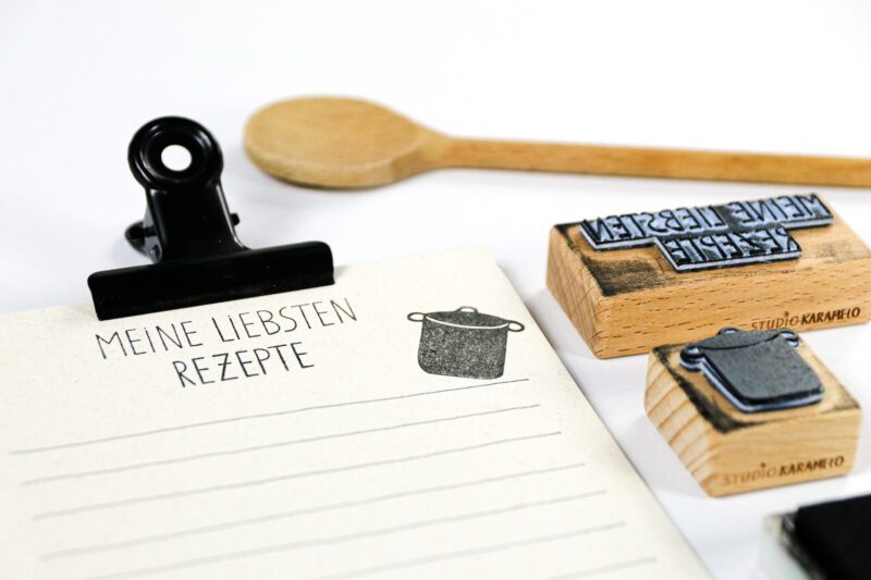 Stempel Meine liebsten Rezepte auf DIY Rezeptkarte