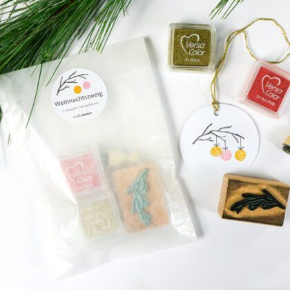 Stempel Set WEihnachtszweig mit Stempelkissen