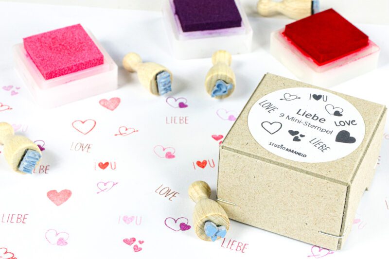 Mini-Stempel-Set mit Herzmotiven – Perfekt für Hochzeit, Valentinstag