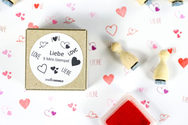 Mini-Stempel-Set mit Herzmotiven – Perfekt für Hochzeit, Valentinstag