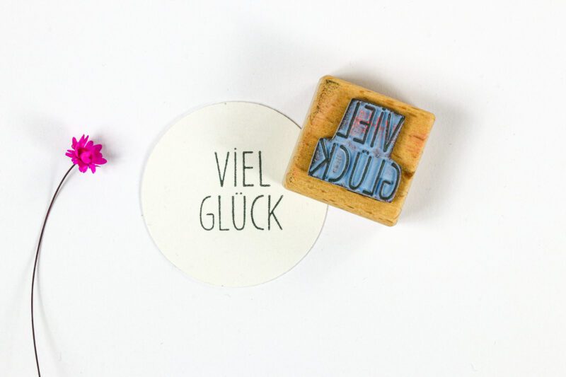 Textstempel Viel Glück