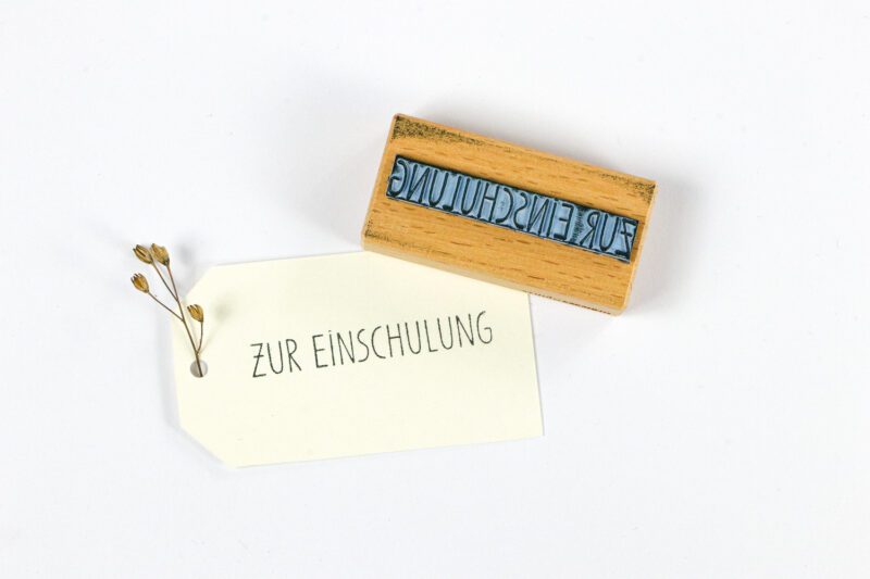 Textstempel zur Einschulung