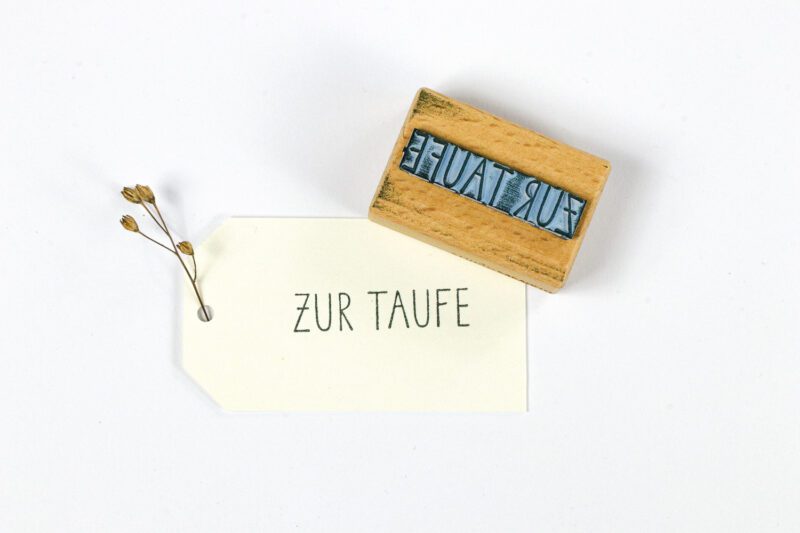 Textstempel zur Taufe