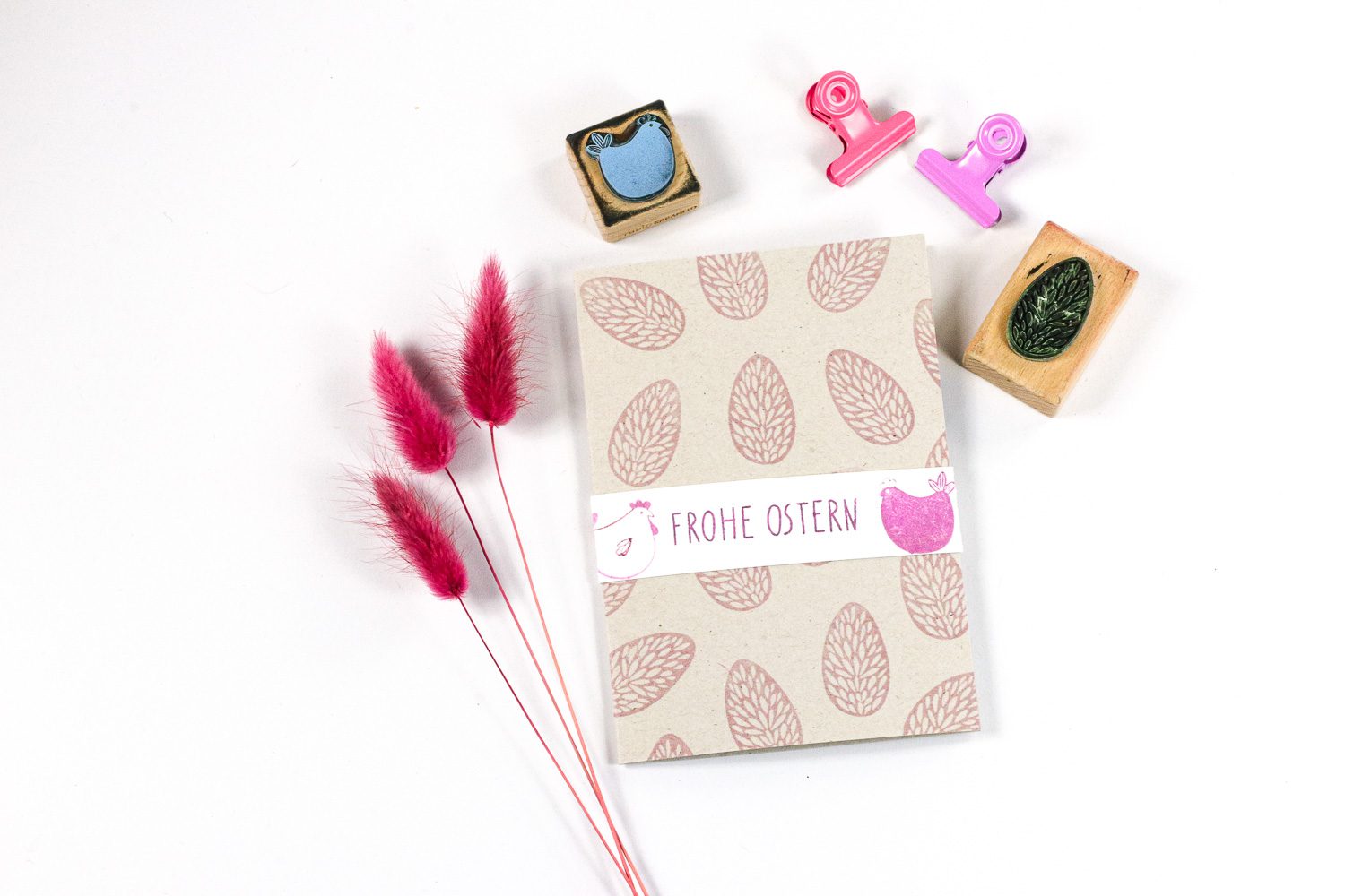 Karte mit Osterstempel basteln