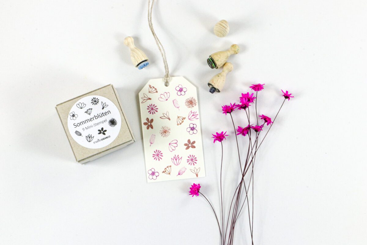 25-teiliges Mini-Stempel-Set Aus Holz – Love-Motive, Je 1,2x1,2 Cm, In Holzbox