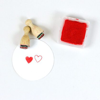 Mini Stempel Set LOVE zwei kleine Herzstempel