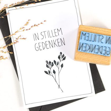 gestempelte DIY Trauerkarte In stillem Gedenken mit Zweig
