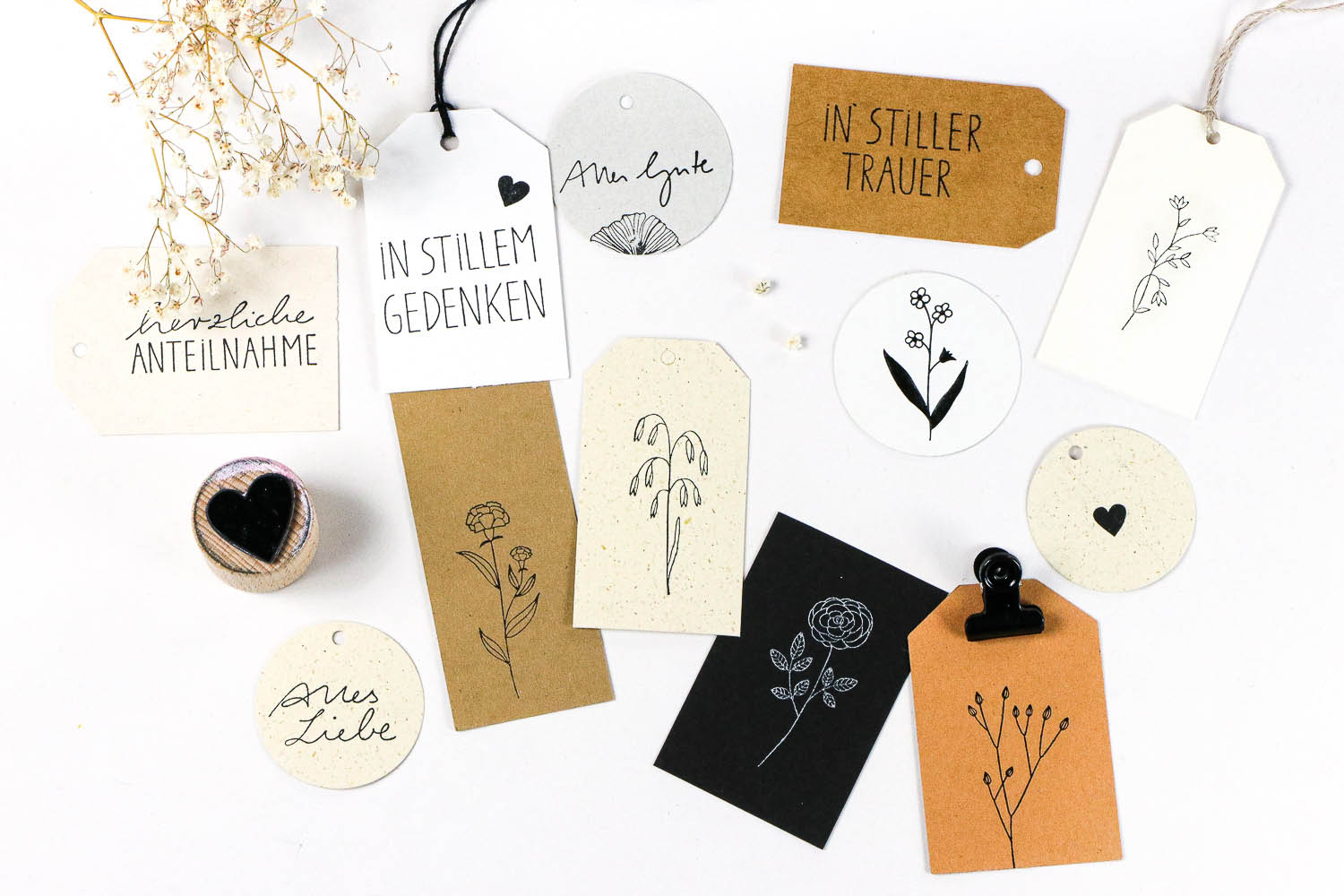 Stempel für Trauerkarten und Beerdigungen