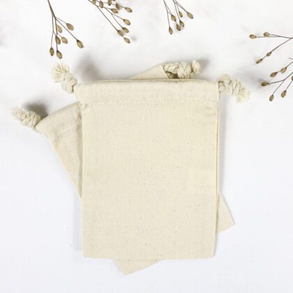 6 Baumwollbeutel mit Zugband, klein