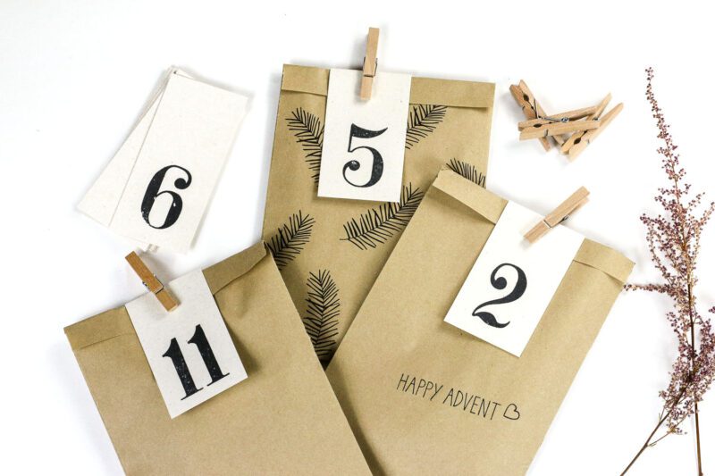 24 Adventskalender Geschenktüten zum selbst Befüllen, flach – Bild 4