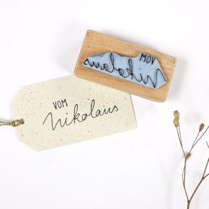 Stempel Vom Nikoalus auf geschenkanhänger
